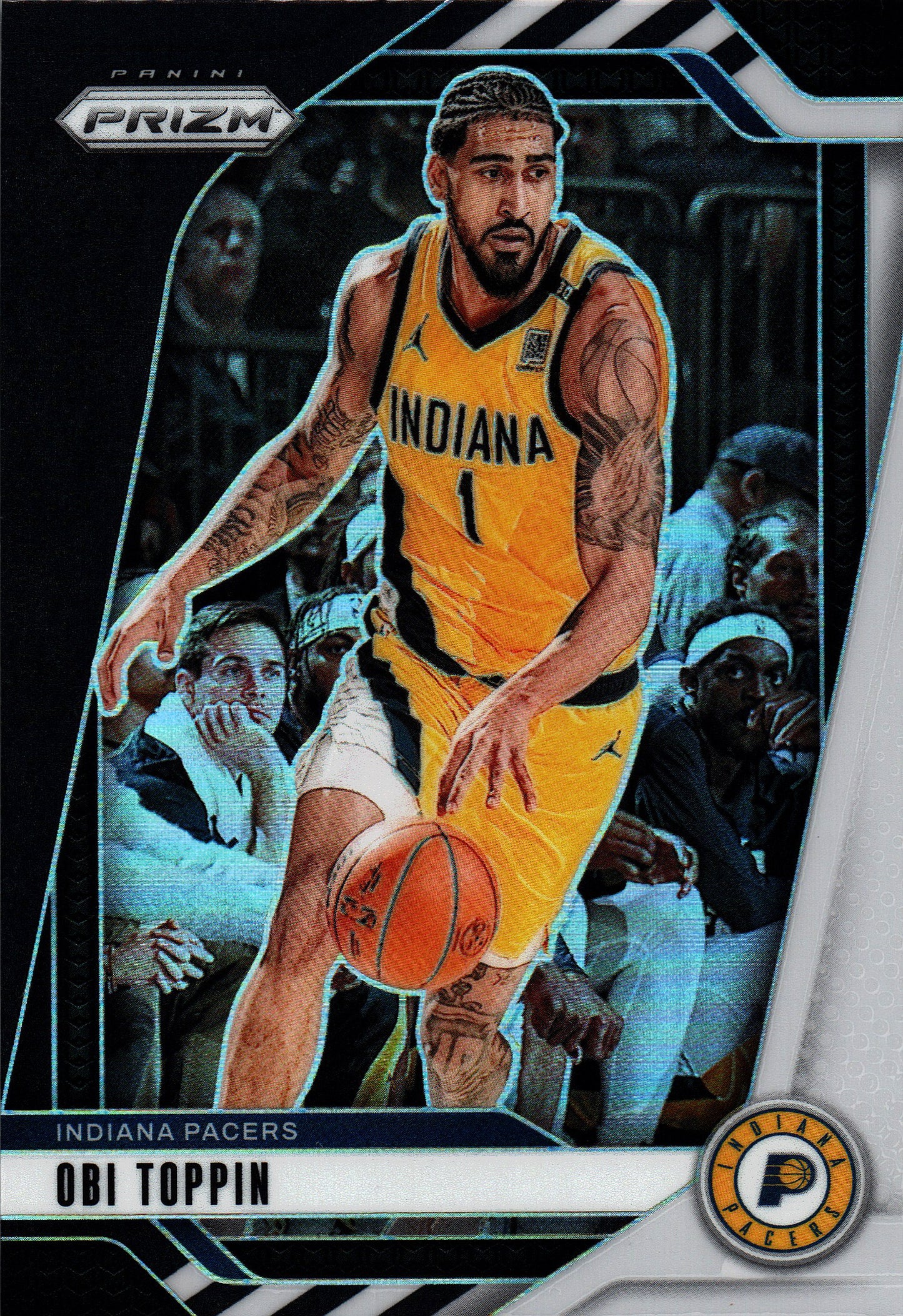 2024 Panini Prizm NBA SP Black and White Obi Toppin #11 Indiana Pacers