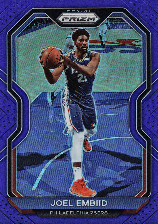 2020 Panini Prizm NBA True Blue Prizm /199 Joel Embiid #141 Philadelphia 76ers