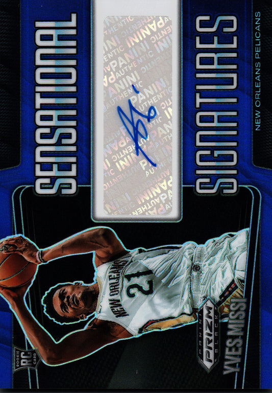 2024 Panini Prizm Black Yves Missi autograph Blue /49 #SS-MIS New Orleans Pelicans