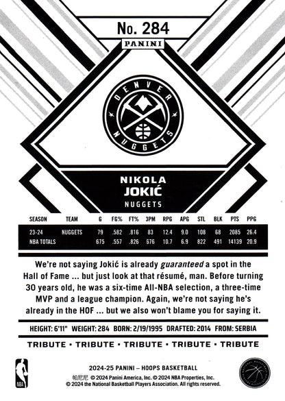 2024 Panini NBA Hoops Tribute Texture Nikola Jokic #284 Denver Nuggets