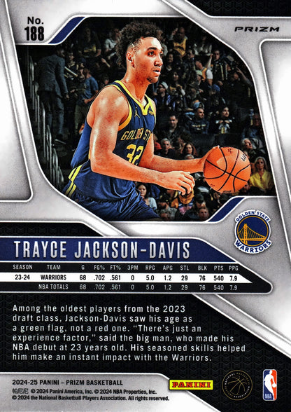 2024 Panini Prizm Silver Trayce Jackson-Davis #188 Golden State Warriors