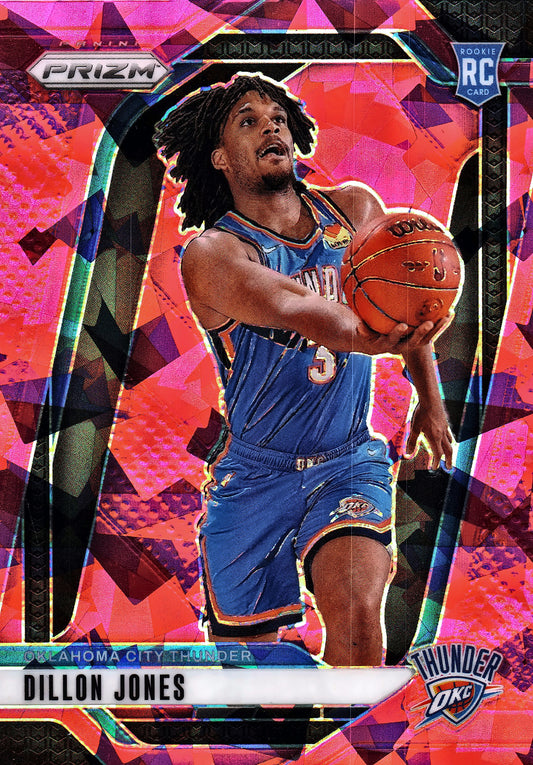 2024 Panini Prizm Pink Ice Cracked Dillon Jones RC #240 Oklahoma City Thunder
