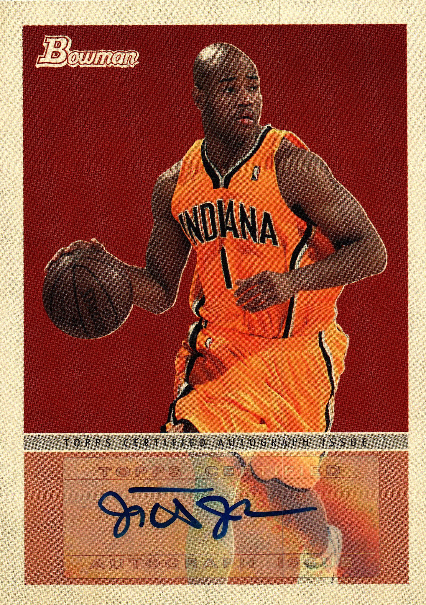 2009 Bowman NBA Jarrett Jack Autograph #48A-JJ Indiana Pacers