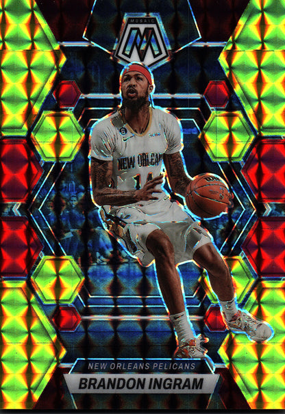 2022 Panini Mosaic Choice Red and Yellow Fusion Brandon Ingram /88 #61 New Orleans Pelicans