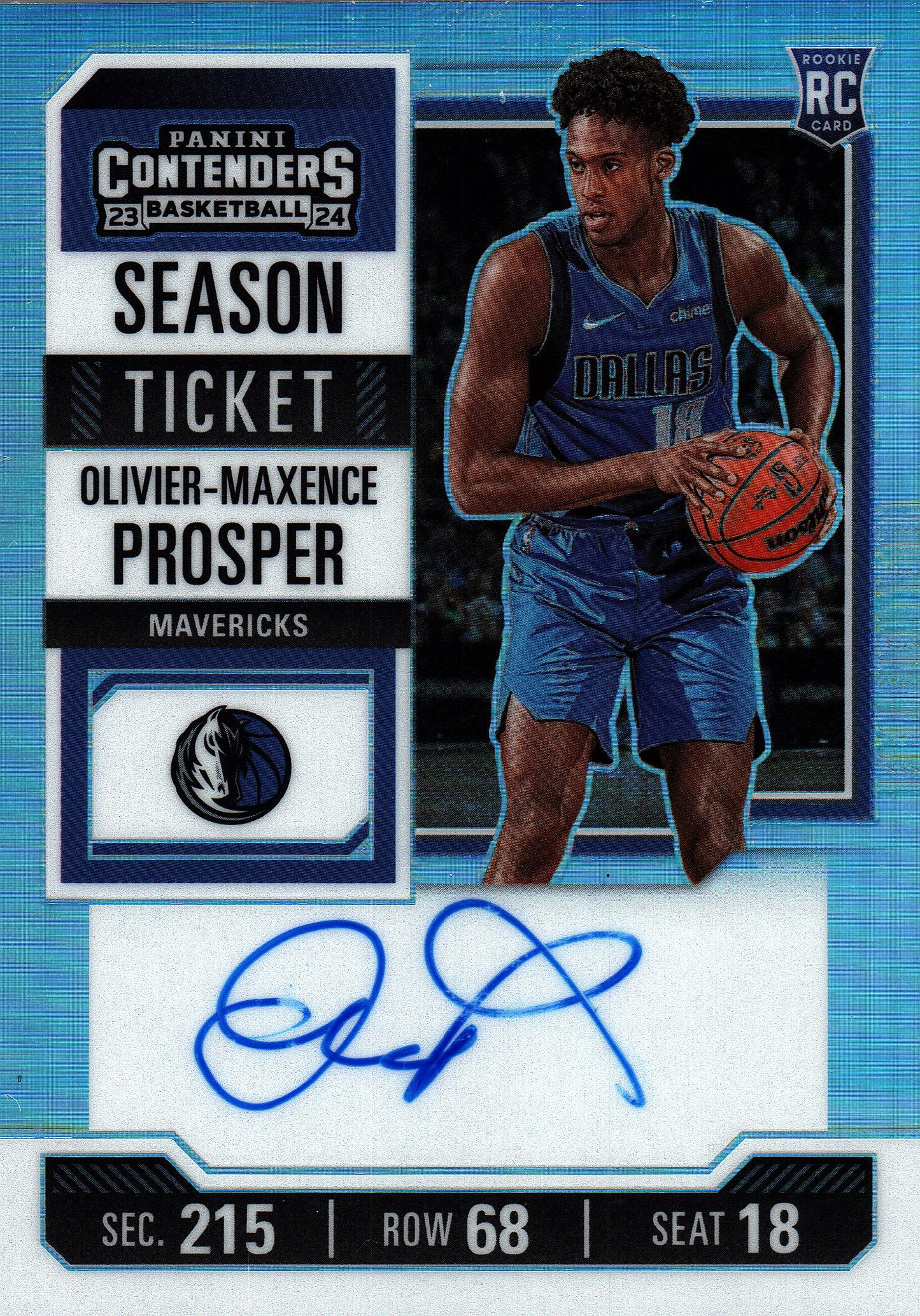 2023 Panini Contenders Optic RC Olivier-Maxence Prosper Autograph #131 Dallas Mavericks