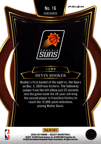 2024 Panini Select NBA Blue Prizm Concourse Devin Booker #16 Phoenix Suns