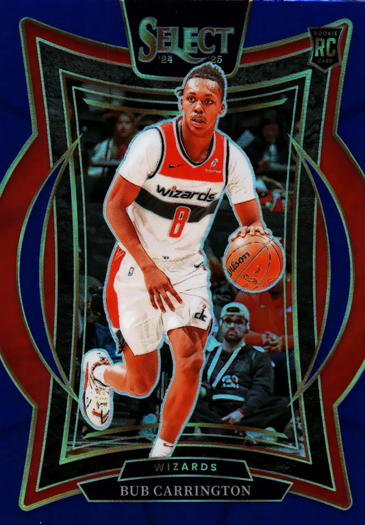 2024 Panini Select NBA Blue Prizm Concourse Bub Carrington RC #81 Washington Wizards