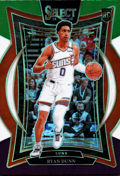 2024 Panini Select NBA Green White Purple Prizm Concourse Ryan Dunn RC #100 Phoenix Suns