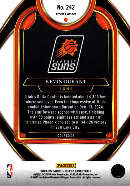 2024 Panini Select NBA Green White Purple Prizm Courtside Kevin Durant #242 Phoenix Suns
