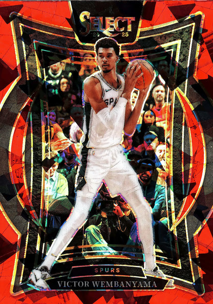2024 Panini Select NBA Red Cracked Ice Victor Wembanyama RC #9 San Antonio Spurs