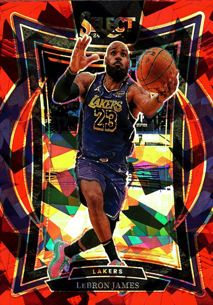 2024 Panini Select NBA Red Cracked Ice LeBron James #54 Los Angeles Lakers