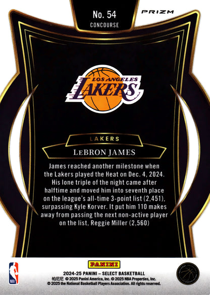 2024 Panini Select NBA Red Cracked Ice LeBron James #54 Los Angeles Lakers