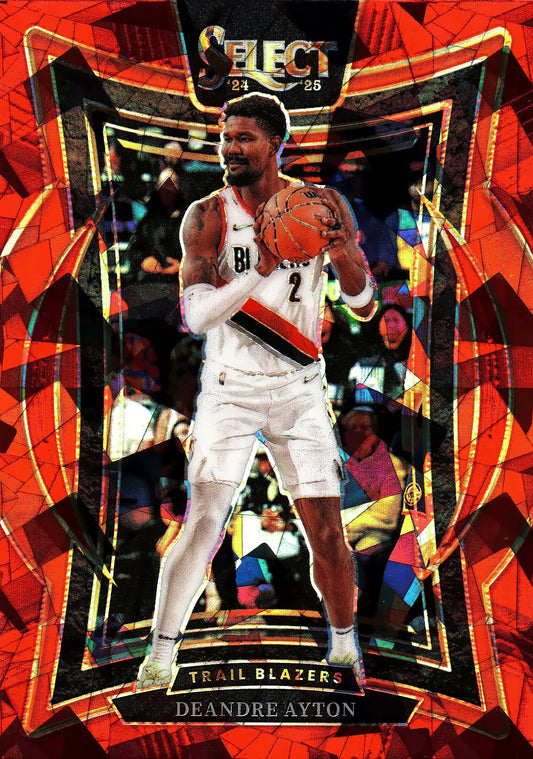 2024 Panini Select NBA Red Cracked Ice Deandre Ayton #53 Portland Trail Blazers