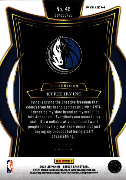 2024 Panini Select NBA Purple Cracked Ice /99 Kyrie Irving #46 Dallas Mavericks