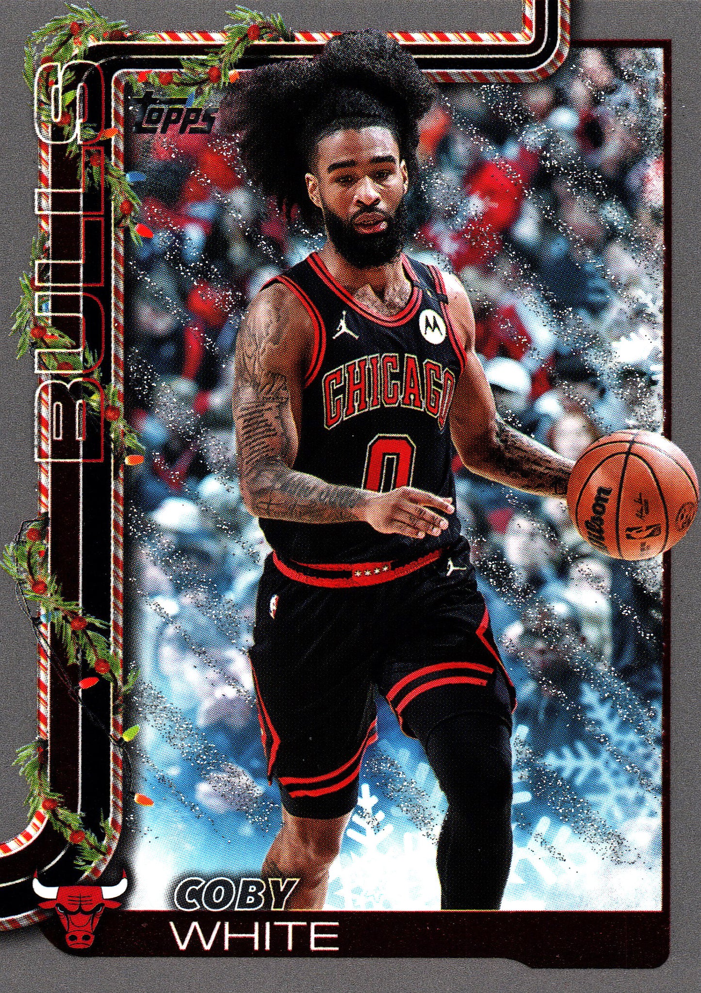 2025 Topps Holiday Glitter Coby White #H27 Chicago Bulls