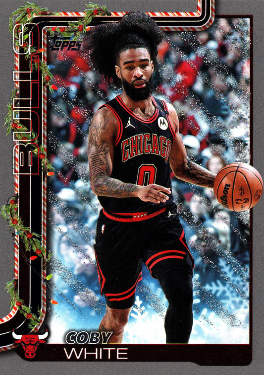 2025 Topps Holiday Glitter Coby White #H27 Chicago Bulls