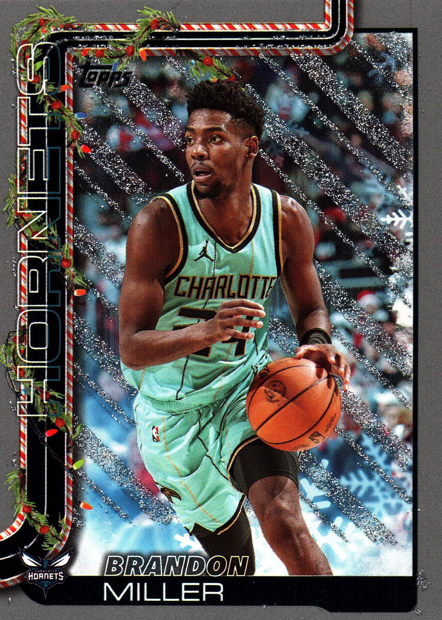 2025 Topps Holiday Glitter Brandon Miller #H54 Charlotte Hornets
