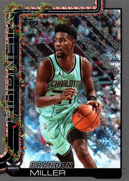 2025 Topps Holiday Glitter Brandon Miller #H54 Charlotte Hornets
