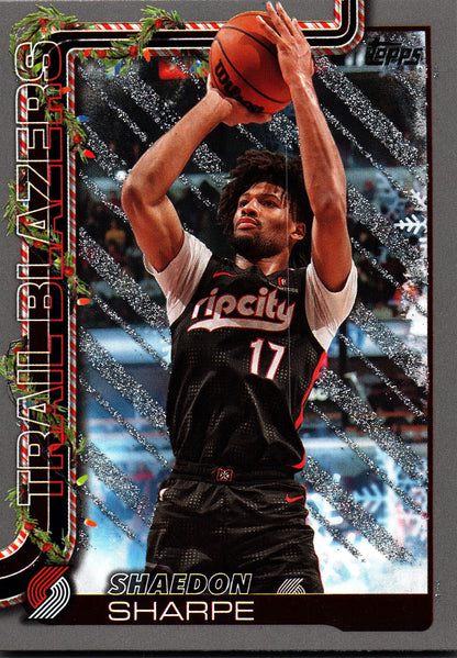 2025 Topps Holiday Glitter Shaedon Sharpe #H98 Portland Trail Blazers