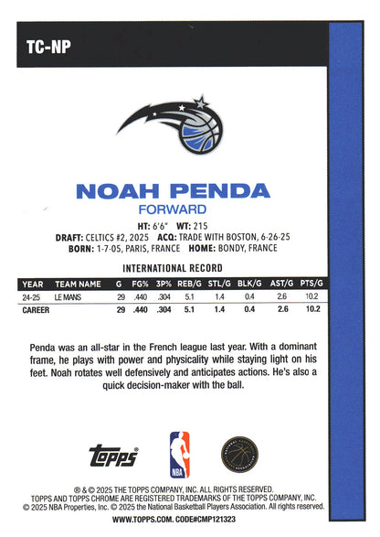 2025 Topps NBA 1980-81 Topps Chrome Mojo Noah Penda RC #TC-NP Orlando Magic