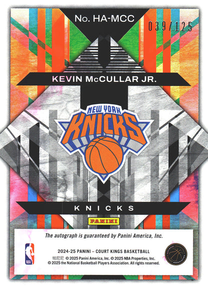 2024 Panini Court Kings Autograph /125 Kevin McCullar Jr. #HA-MCC New York Knicks