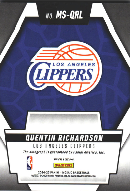 2024 Panini Mosaic Scripts autograph Quentin Richardson #MSQRL Los Angeles Clippers