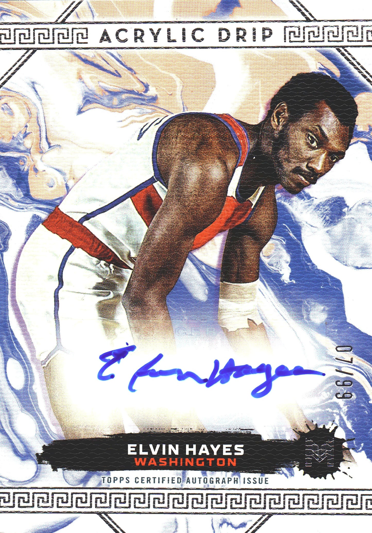 2024 Topps Motif Acrylic Drip Autograph /99 Elvin Hayes #ADA-EH Washington Wizards