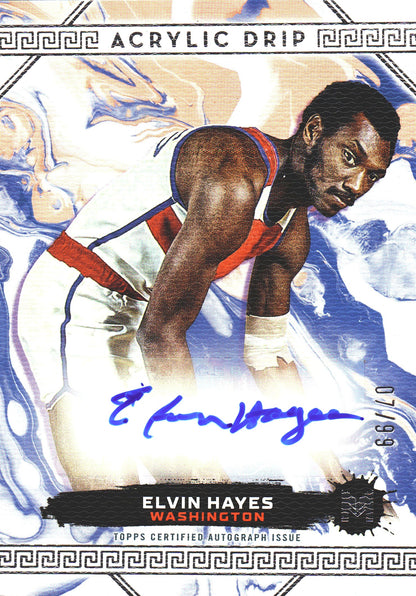 2024 Topps Motif Acrylic Drip Autograph /99 Elvin Hayes #ADA-EH Washington Wizards