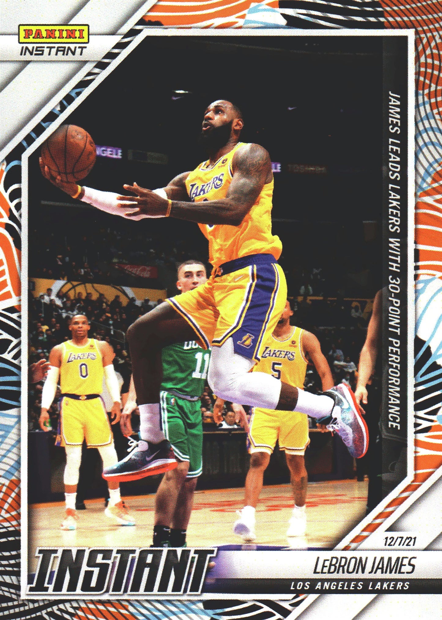 2021 Panini Instant Number Match /25 LeBron James #50 Los Angeles Lakers
