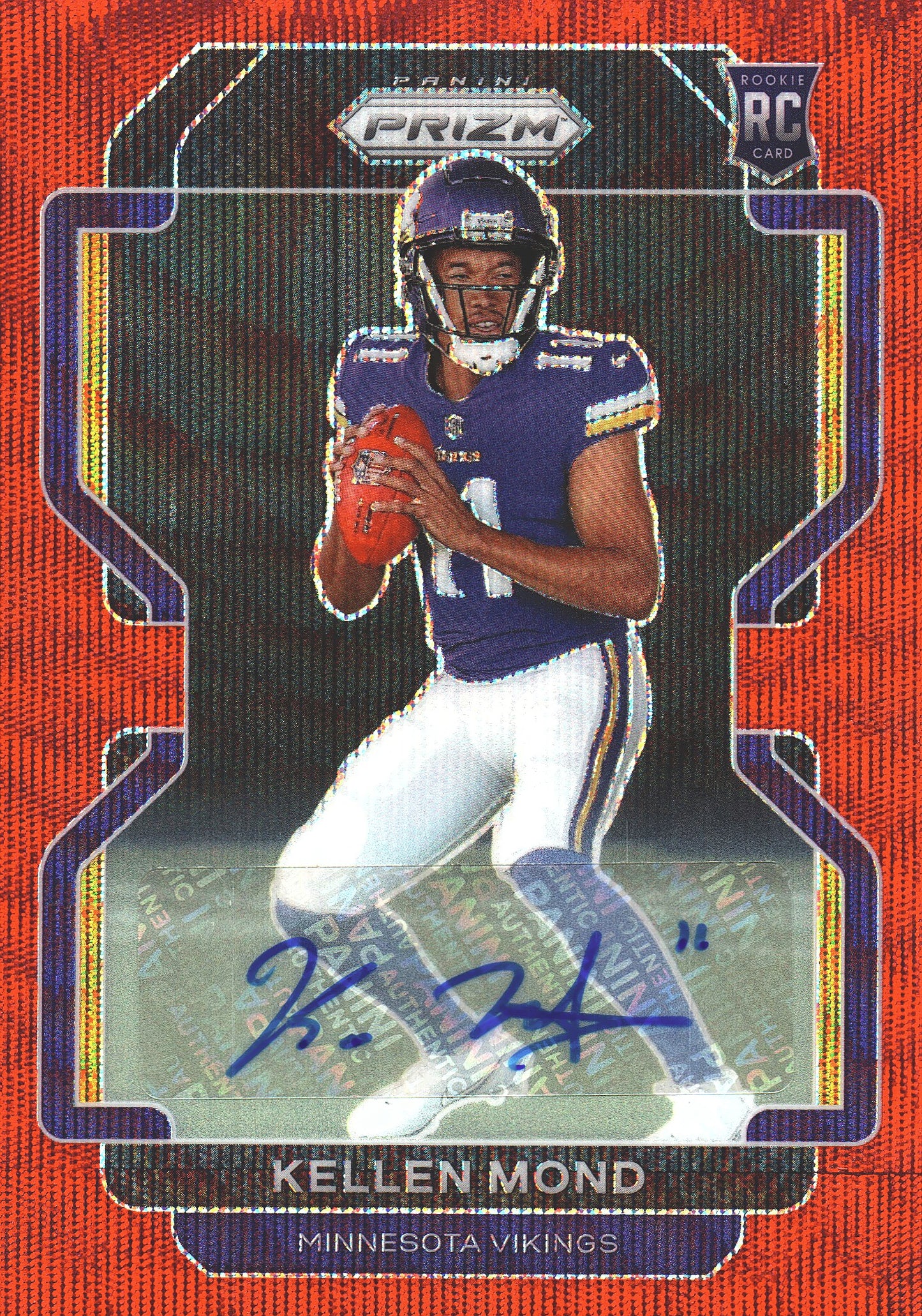 2021 Panini Prizm Red Wave Autograph RC /149 Kellen Mond #351 Minnesota Vikings