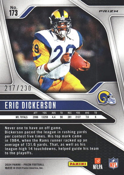 2024 Panini Prizm Blue Wave /230 Eric Dickerson #163 Los Angeles Rams