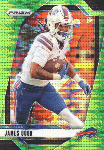2024 Panini Prizm Neon Green Pulsar James Cook #29 Buffalo Bills