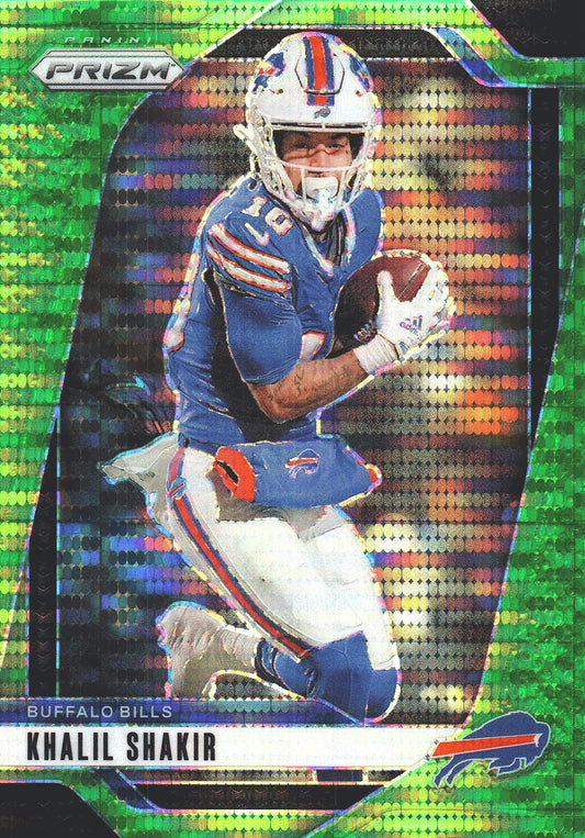 2024 Panini Prizm Neon Green Pulsar Khalil Shakir #31 Buffalo Bills