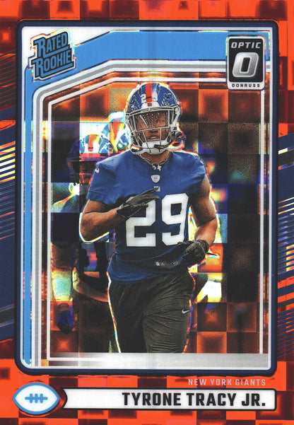 2024 Panini Donruss Optic Rated Rookie Red Pandora Tyrone Tracy Jr. RC #364 New York Giants