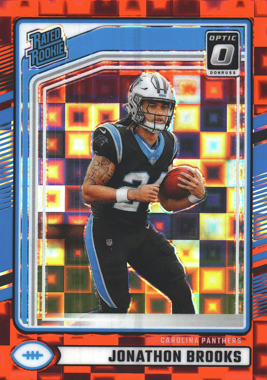 2024 Panini Donruss Optic Rated Rookie Red Pandora Jonathan Brooks RC #354 Carolina Panthers