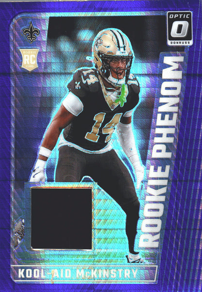 2024 Panini Donruss Optic Rookie Phenom Patch Blue Prizm Kool-Aid McKinstry RC #RPB-KMY New Orleans Saints