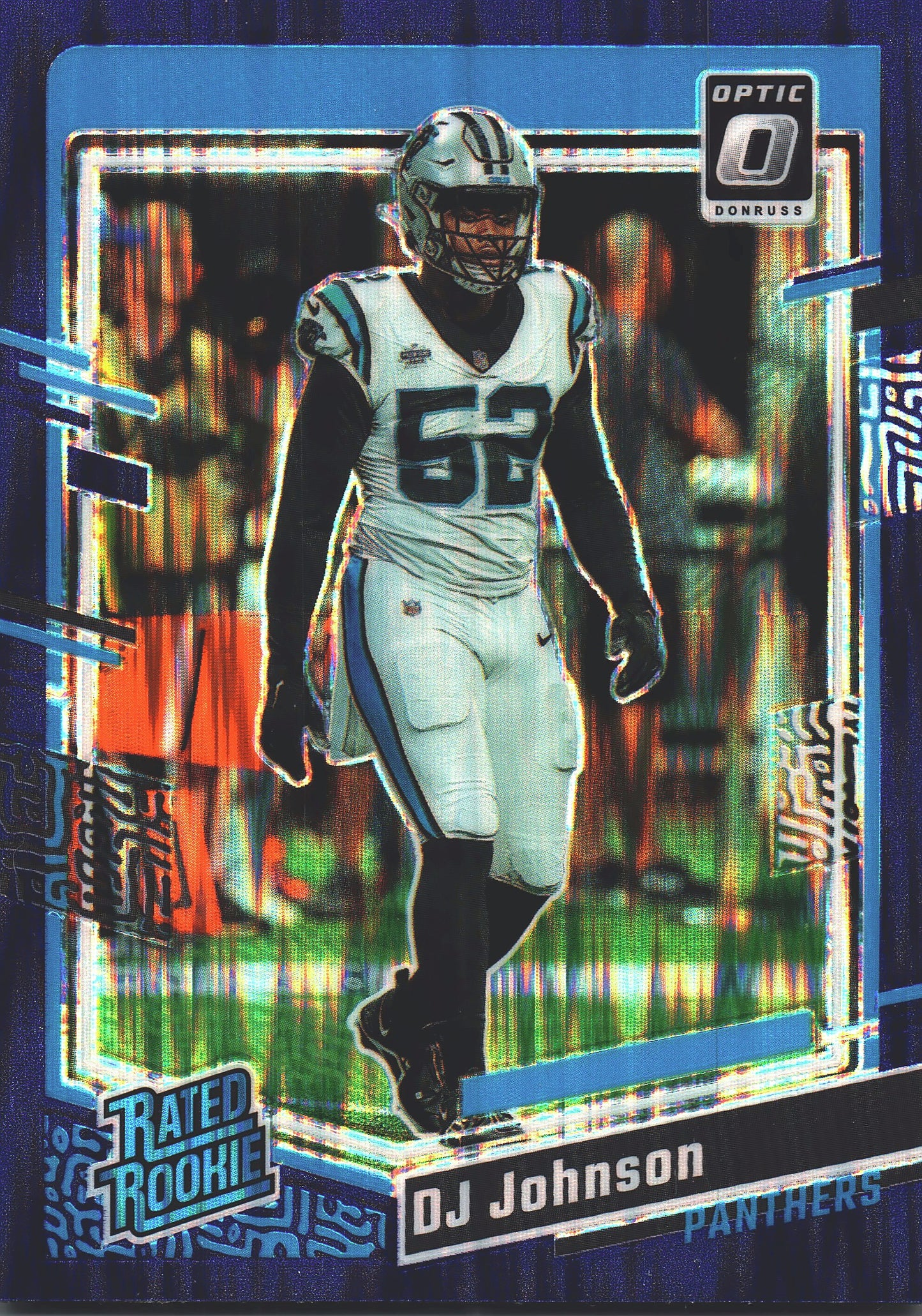 2023 Panini Donruss Optic Rated Rookie Purple Shock DJ Johnson RC #214 Carolina Panthers