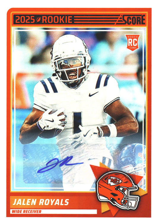 2025 Panini Score Autograph Jalen Royals RC #8 Kansas City Chiefs