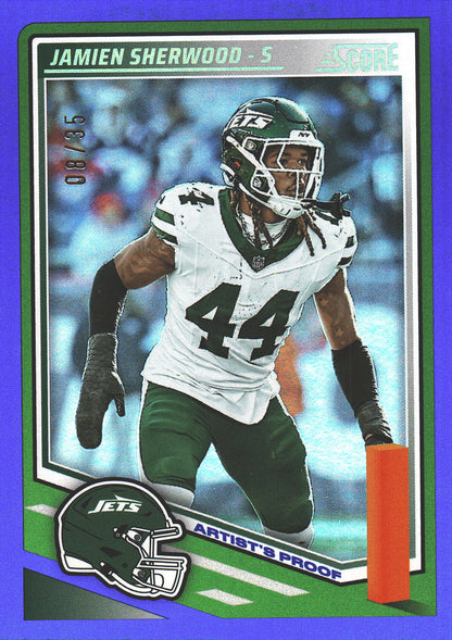 2024 Panini Prizm Blue /35 Jamien Sherwood #144 New York Jets