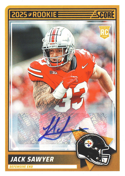 2025 Panini Score Autograph Jack Sawyer RC #83 Pittsburgh Steelers