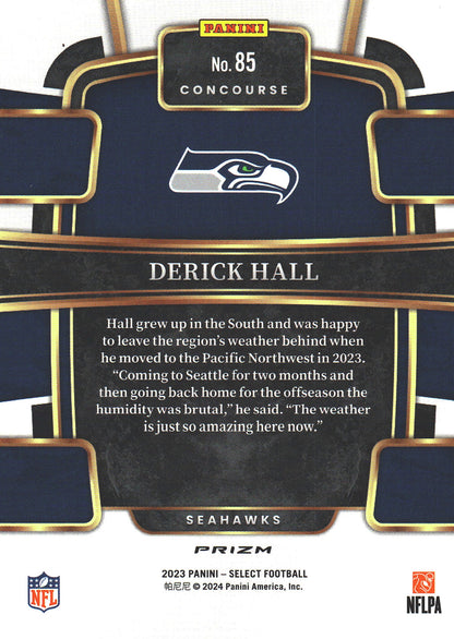 2024 Panini Select Silver Derrick Hall RC #85 Seattle Seahawks