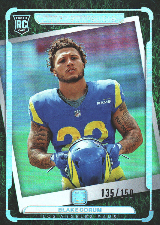 2024 Panini Photogenic Silver /150 Draft Snapshots RC Blake Corum #9 Los Angeles Rams