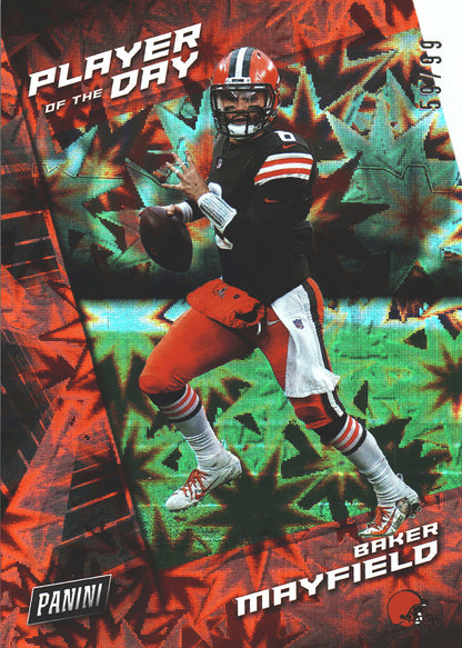 2021 Panini Player of the Day Kaboom /99 Baker Mayfield #10 Cleveland Browns