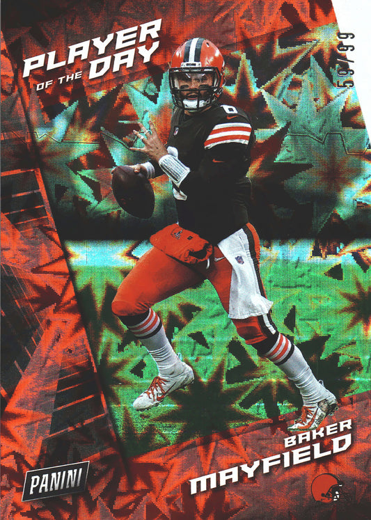 2021 Panini Player of the Day Kaboom /99 Baker Mayfield #10 Cleveland Browns