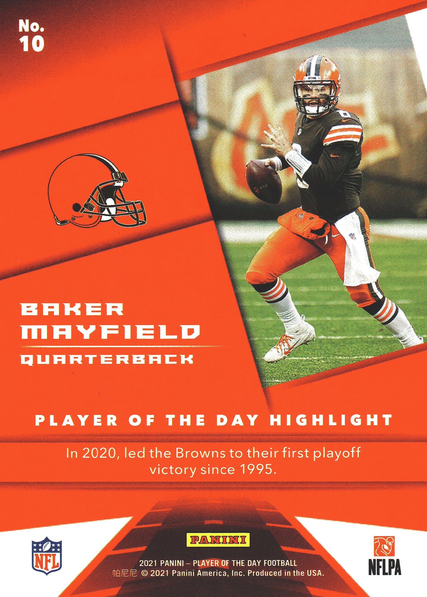2021 Panini Player of the Day Kaboom /99 Baker Mayfield #10 Cleveland Browns