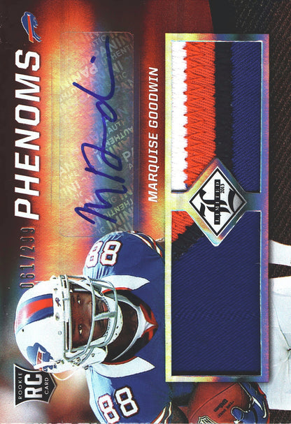 2013 Panini Limited RPA Patch Autograph RC /299 Marquise Goodwin #225 Buffalo Bills