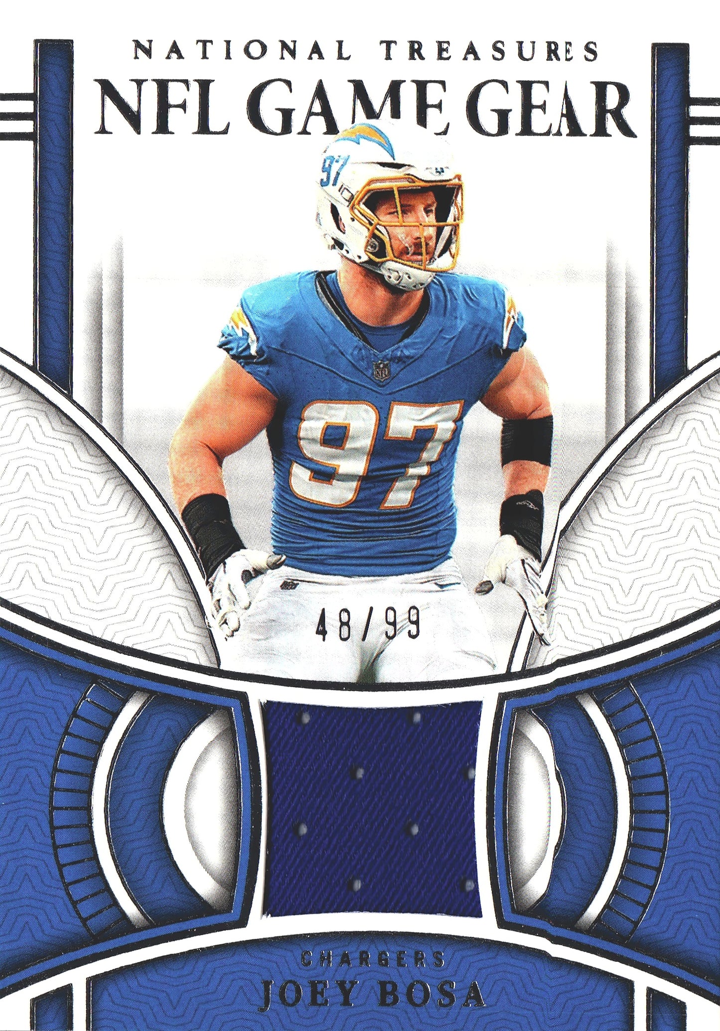 2023 Panini National Treasures Game Gear Patch /99 Joey Bosa #NGG-JBA Los Angeles Chargers