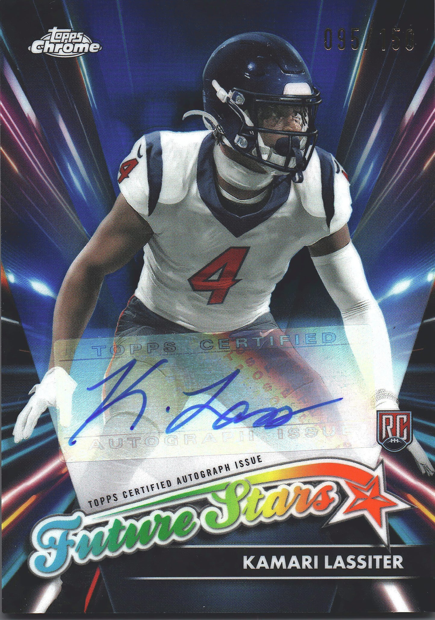 2024 Topps Chrome Future Stars RC Autograph /150 Kamari Lassiter #FSA-KL Houston Texans