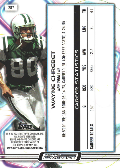2024 Topps Composite Orange Lava /25 Wayne Chrebet #287 New York Jets