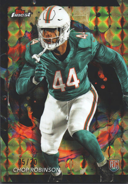 2024 Topps Finest Rare Gold /20 Chop Robinson RC #287 Miami Dolphins